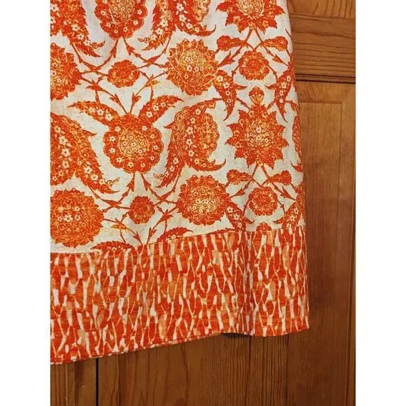 Michael Kors MIni Stretch Cotton Pencil Skirt Clementine Paisley - Picture 5 of 11